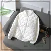 Women's Down Parkas Ultra Light White Duck Down Jacket Autumn Winter Women Single-breasted Plaid Warm Outwear Parkas Ladies Thin Short Baseball Coat