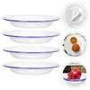 Set di stoviglie 4 pezzi Circle Platesh Homehold Tasches Retron Tasks Piatti freddi Cucina bianca vintage