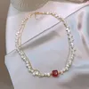 Chains Arrival Elegant Natural Freshwater Pearl & Square Strawberry Quartz 14K Gold Filled Female Necklace Jewelry For Women Gifts