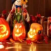 Obiekty dekoracyjne figurki Jack o Lantern Pumpkin Decor LED LED UP Outdoor Dekoracja Batterpowered Halloween lampa 230818