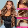 Markeer Wig Human Hair Body Wave Braziliaans haar 13x6 HD Lace frontale pruik voor vrouwen Glueless Blonde Lace voorpruik menselijk haar