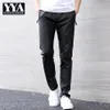 Hommes taille élastique Pu cuir sarouel droit décontracté Streetwear Slim Fit pantalon mâle grande taille Faux cuir noir Pants203g