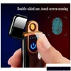 Lighters Novelty Electric Touch Sensor Cool Lighter Fingerprint Usb Rechargeable Portable Windproof Smo Jllcng Yummyshop Drop Delive Otn1Q