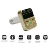 Bluetooth Car Kit Dual Usb Charger For Samsung Xiaomi Fruit Phone With Fm Transmitter Hand Disc/Tf Card Play Music Drop Delivery Autom Dhgvc