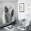 Shower Curtains Purple Feather Shower Curtain Set Fashion Home Decor Bathroom Rug Anti-slip WC Carpet Toilet Cover Bath Mats R230821