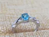 Cluster Rings Natural Blue Topaz Love Heart Ring For Women Real 925 Sterling Silver Fine Party Jewelry Luxury