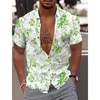 Męskie koszulki męskie Tree Tree Print Bluzka mody 2023 Wygodna wypoczynek Hawajska koszula Man Overized Loose 3D Printing wizualnie bogaty