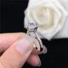 Clusterringe ausgezeichnet 18k Weißgold Au750 Ring VVS1 6,5 mm 1ct Moissanite Engagement Frauen lieben Versprechen Geschenk zertifiziert mit Zertifikat