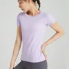 LU-08 Femmes Tricoting Yoga Sleeve Couleur solide Couleur de sport nu Façonne de la taille serrée de jogging lâche de jogging