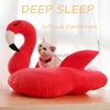 Other Pet Supplies Flamingo Pet Bed Long Plush Dog Beds for Small Dogs Soft Warm Luxury Window Cat Sleeping Bed Comfortable Cute Kitten Puppy House HKD230821