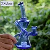 Glazen Klein Small Tornado Percolator Bong Puff Recycler Design Dab Rig Mini Oil Water Pipe Factory Direct 14 mm Glas Rig Gekleurd