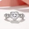 Bröllopsringar älskar hjärtformad engagemang evighet brud jubileum lovande band ring mode smycken för kvinnliga flickor gåvor