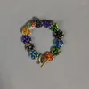 Charm Bracelets Bohemian Colorful Heart-Shaped Beads Bracelet Beautiful Flower Pattern Exquisite Fashion Arm Jewelry Gifts For Girls