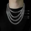 Кубинское цепное ожерелье Хипхоп Мужская и Женская мода мода INS HIPHOP преувеличенная титановая сталь бесцветная высокая улица грубая