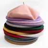 Beret Women Girls Beret Französische Wolle Wollkappen warmer Winter Mütze Hut Vintage Solid Color Elegante Damenhüte 230821