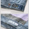 2023 Autumn Winter Heren Denim Jackets Stand Kraag Zipper Borduurwerk Casual Slim Short Heren Coats JK23004