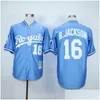 Yoga strój retro vintage 1974 1980 1985 1987 Emetre 16 Bo Jackson Baseball Jersey Men Blue White Grey Team Plaver Flover Flexbase Cool Bas Dhehn