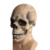 Party Masks Halloween Skeleton Skull Horrible Mask Full Head Mouth Movable Cranium Headgear Unisex Latex Terror Ghost Helmet Costume Prop 230820