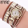 Wristwatches Heart Dial Bracelet Watch Rhinestone Wrap Quartz Wrist Watches For Women Gift Montre Zegarek Damski