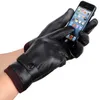 Five Fingers Gloves Men's Gloves Black Winter Mittens Keep Warm Touch Screen Windproof Driving Guantes Male Autumn Winter PU Leather Gloves Business 230821