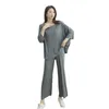 Women's Sleepwear Plus Size Home Wear Pajamas Round Neck Spring And Summer Clothes Suit Nine Points Pants Pink Pyjamas Women