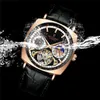 Other wearable devices MOHDNE Men Square Tourbillon Watch Leather Straps Luxury Fashion Automatic Mechanical Man Waterproof Sport Moon Phase Wristwatch x0821