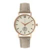 Polshorloges Fashion Women's Brand Watch Simple Retro Frosted Leather Riem Casual Quartz Drop Reloj de Mujer Luxury Clock