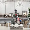 Decoratieve objecten Figurines gloeiende kerstdorp hars ornament boomhuis gebouwjaar beeldje decoratie voor kinderen cadeau 230818