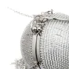 Вечерние сумки Sliver Diamonds wantone Round Ball Вечерние сумки для женщин 2021 Модные мини -кисточки сцепления.