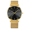 Wristwatches Wristwatch Factory Promotion Pay Get Free Men Womens Unisex Ultra Thin Mesh Band Leather Gift Watches