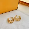 Designer Hoop Earrings Gold Luxury Studs Earings Jewelry for Women Fashion Golden Ladies Earring Ladies Dangle Hoops Earing F 2.5cm 238212D