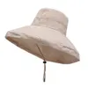 Szerokie brzegowe czapki wiadra słoneczna kapelusz letni dla kobiet na świeżym powietrzu bawełniana bawełniana czapka polowa