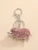 Decorative Objects Figurines Korean version of the alloy diamondinlaid cute pink piggy bag pendant miniature small ornament 230818