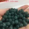 Lösa ädelstenar 7/8mm naturliga myanmar jadeite blå vatten jades pärlor för smycken gör diy sträng armband pärlhalsband charms