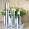 15ml 20ml 30ml Gold Silver Vacío Airless Pump Container Travel Metal Essential Lotion Cream Botella cosmética con bomba # 1221goods Gngdu