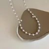 Chaînes 2023 Z156 Tirant Perle Cassée En Métal Personnalité Féminine Rétro Mode Collier Clavicule