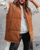 2023 Nieuwe Designer Dames Autumn en Winter Zipper Fashion Warm Coat Stand Stand Collar Cotton Padded Vest