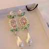 Ryggar örhängen Crystal Pearl Gem Color Retro Nisch Long Ear Clip