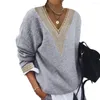 Women's Sweaters Sweater Top Long Sleeve V-Neck Super Soft Thick Washable Non-Fading Winter Warm Women Clothing
