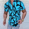 Herren lässige Hemden 2023 Sommer Slim Fit Short Tops Striped Print Shirt Revers 5xl Fashion Graphic Tee Hawaiian Übergroße Kleidung