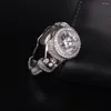 Anelli a grappolo di lusso maschile 925 sterling argento 3ct anello diamantato simulato Eterno Engagement Bandie per matrimoni Gioielle