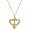 Pendant Necklaces Cupid Heart Necklace With Arrow Unique Cubic Zirconia Big Piercing For Girl Golden Steel Luxurious Jewelry Gifts