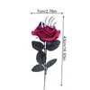 Flores decorativas Simulação de Halloween Hand Mão Rospa Rosa Preto Vermelho Rosas Artificial Imitação Flor para Festival de Páscoa Decoração de casa