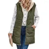 Gilets Femme Veste Polaire Sans Manches Femme Gilet Manteau Polyvalent Réversible Avec Capuche Pour La Chaleur