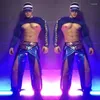 Stage Wear Sexy Gogo Dancer Costume per la discoteca maschile Bar Muscle Man Jazz Dancing Outfit Pole Dance Crop Abso Tops