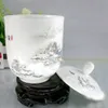 Becher Keramikbecher Jingdezhen Bone China Cup mit LID -Büro Individuelle Handlack 230818