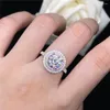 Clusterringe zertifiziert 2CT Moissanite für Frauen Solid 14k Weißgold Ring Ausgezeichnet 8mm Edelstein D Farb VVS1 Luxusgeschenkschwestern