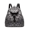 School Bags Women Backpack Geometric Plaid Sequin Backpacks For Teenage Girls Bagpack Holographic Female Drawstring Bag 230821