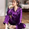 Vêtements de nuit pour femmes 2023 printemps 2 pièces dames mode fausse soie automne pyjama costume à manches longues pantalon nuit vêtements femme Homewear SC015