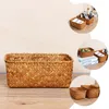 Servisuppsättningar Makeup Organizer Portable Storage Case Decorative Bin Basket Woven Baskets For Toy Seaweed